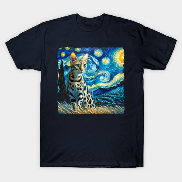 Ocicats Starry Night Inspired - Artistic Cat T-Shirt by starry_night